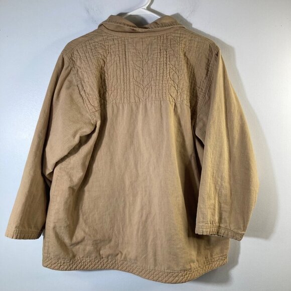 Womens Vintage Orvis Quilted Chore Jacket Tan L Cotton - Picture 2 of 9